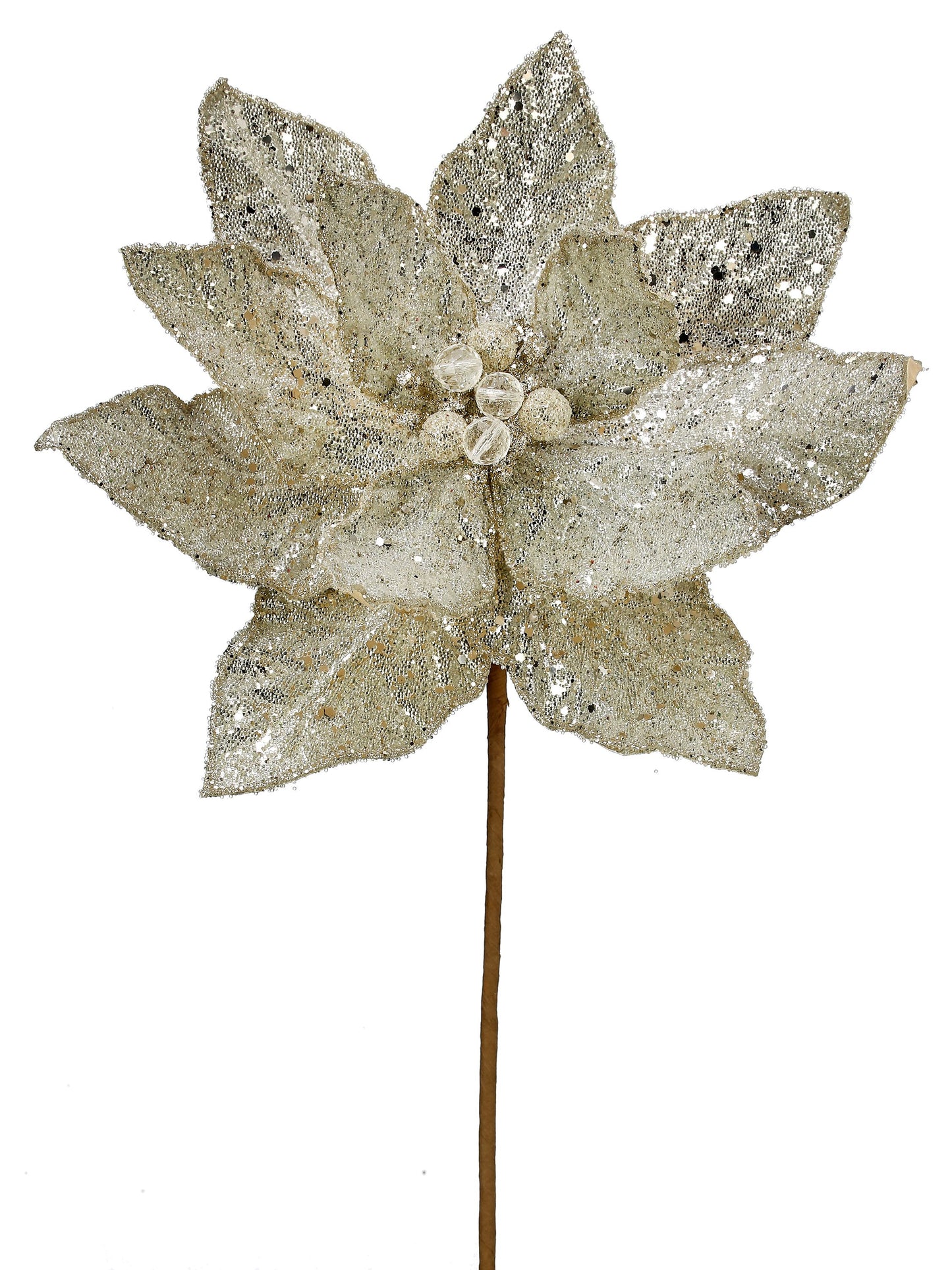 Micro Bead/Sequins Poinsettia Stem