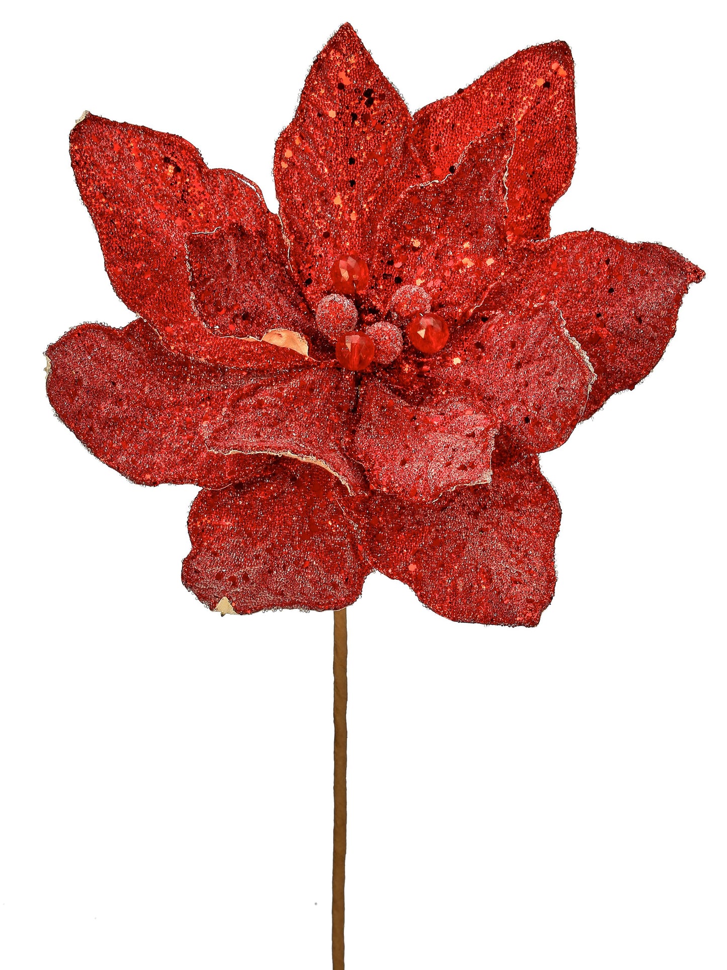 Micro Bead/Sequins Poinsettia Stem