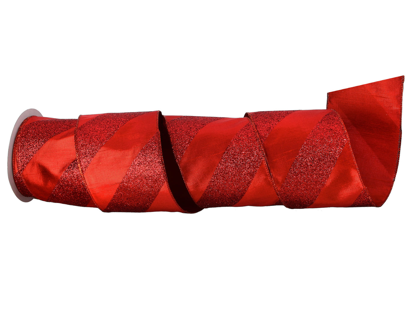 Glitter Striped Dupion Ribbon