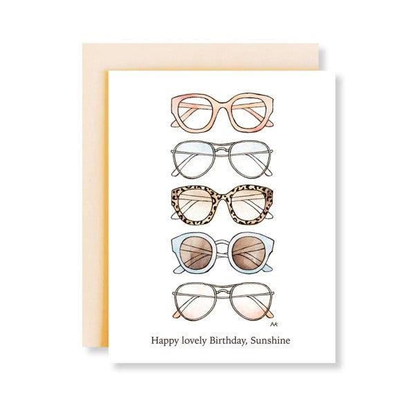 Sunglasses Fashion Illustration Birthday Card
