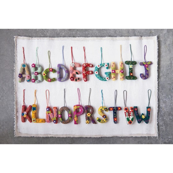 Wool Felt Embroidered Letters