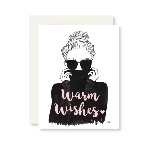 Warm Wishes Fashion Illustration Holiday Boxed Card