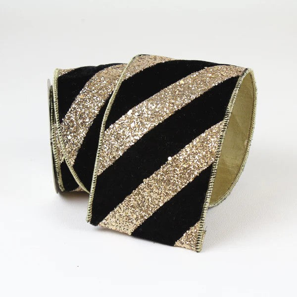 Chunky Glitter Stripe Ribbon