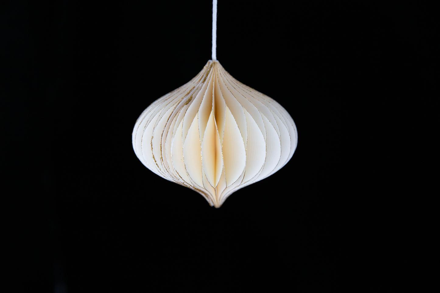 3.5" Ivory Onion Shaped Ornament