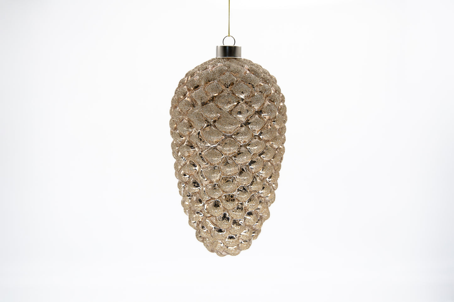 Gold Aspen Glass Pinecone Ornament