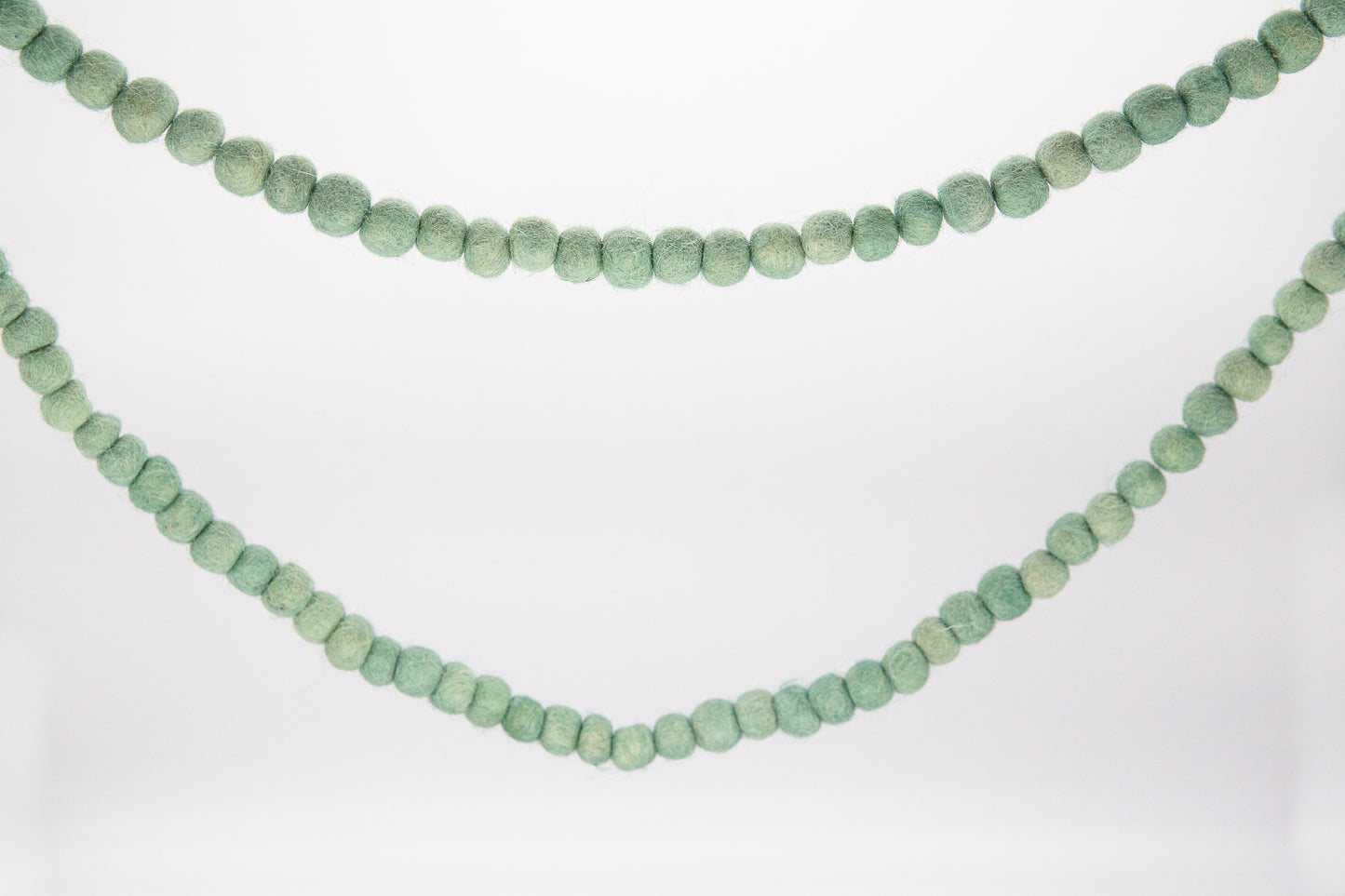 Mint Wool Felt Ball Garland