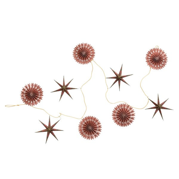72" Printed Paper Star & Snowflake Garland in Kraft Box
