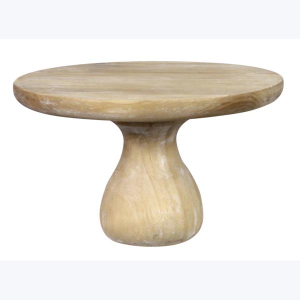 Natural Wood Mushroom Shaped Pedestal