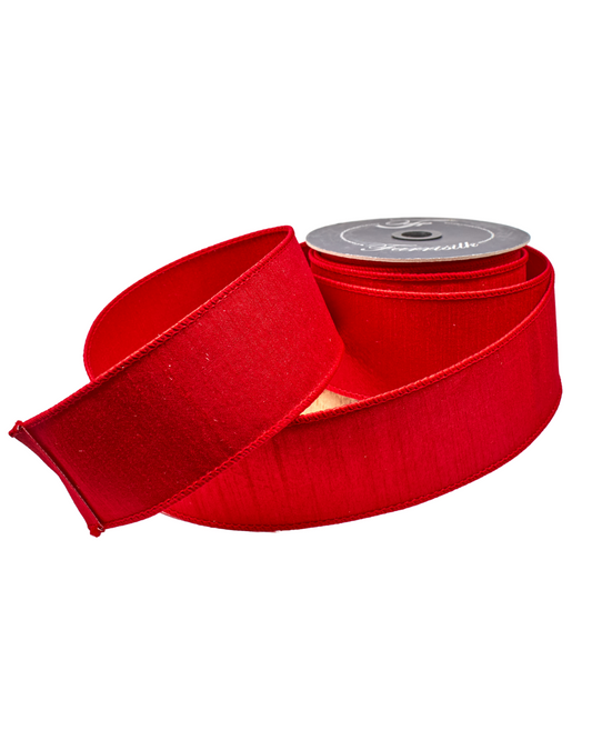 Red ribbon on a white background