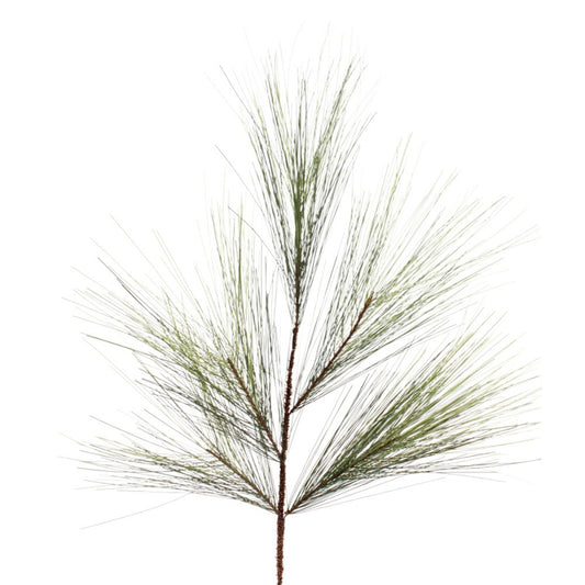Artificial pine branch on a white background