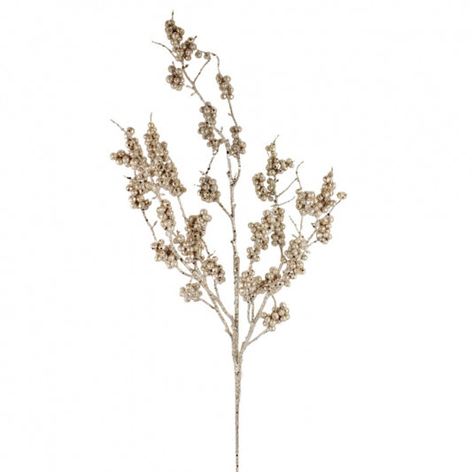 Decorative branch with small flowers on a white background