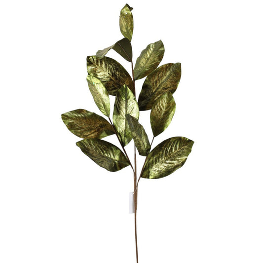 Artificial leaf branch on a white background