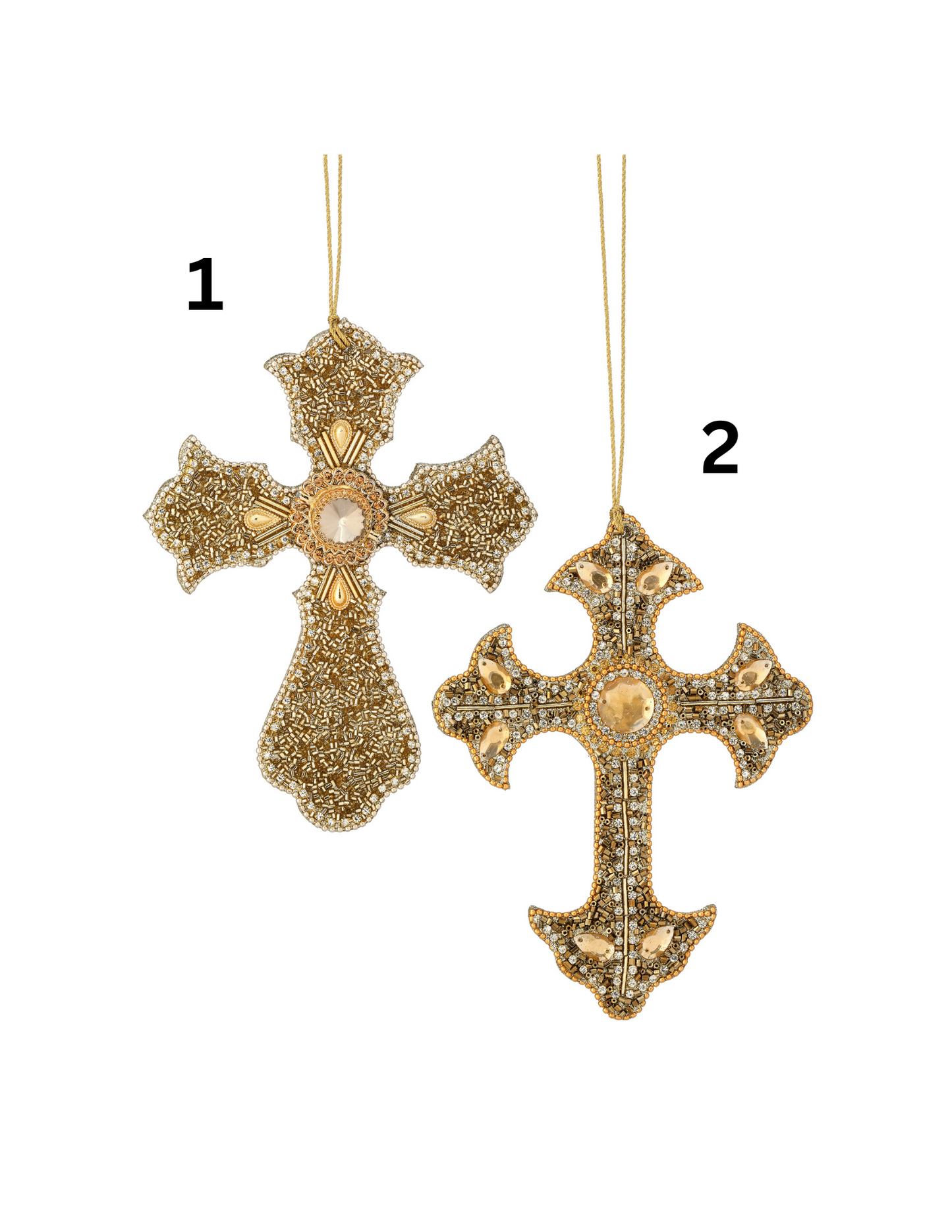 Jeweled Bead Cross Ornament