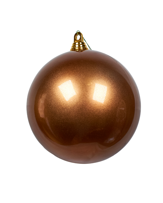 Bronze Christmas ornament on a white background