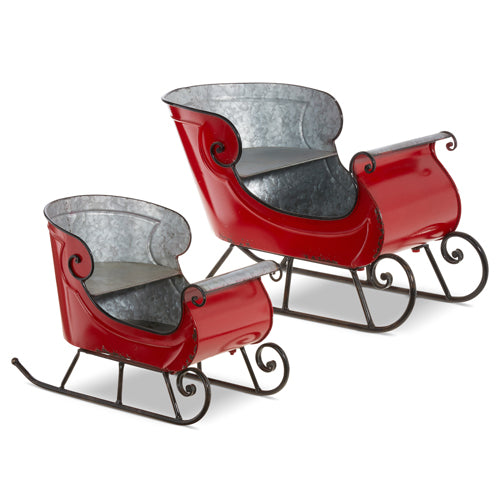 Red Distressed Sleighs