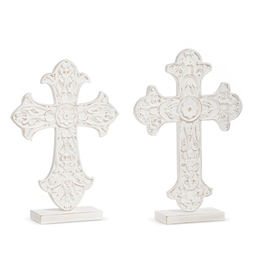 Distressed Cross on Stands