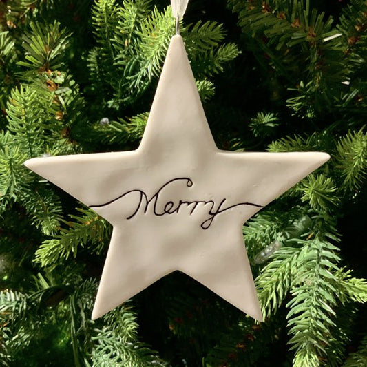 "Merry" Star Ornament