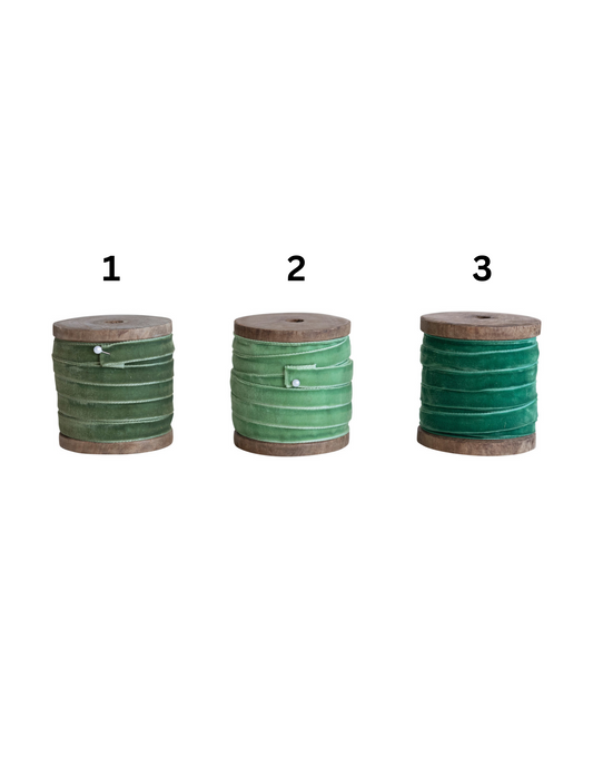 Velvet Ribbon on Wood Spool