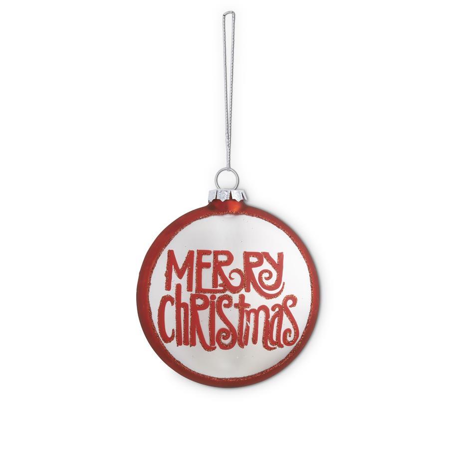 Merry Christmas Glass Ornament