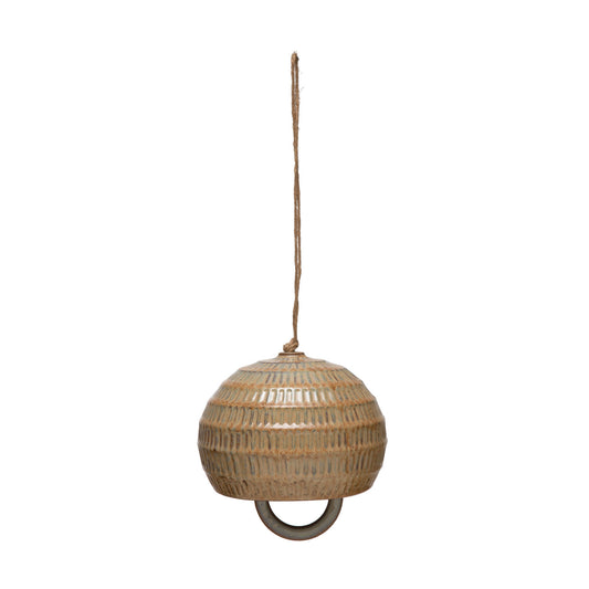Debossed Stoneware Bell