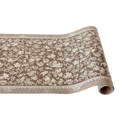 Roll of paper with a floral pattern on a white background