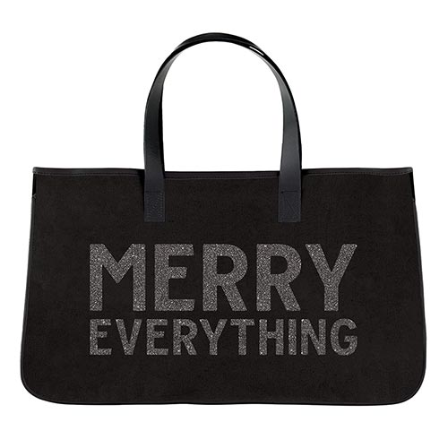 Glitter Merry Everything Canvas Tote
