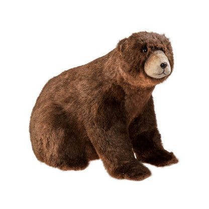 Stuffed Sitting Feaux Fur Brown Bear
