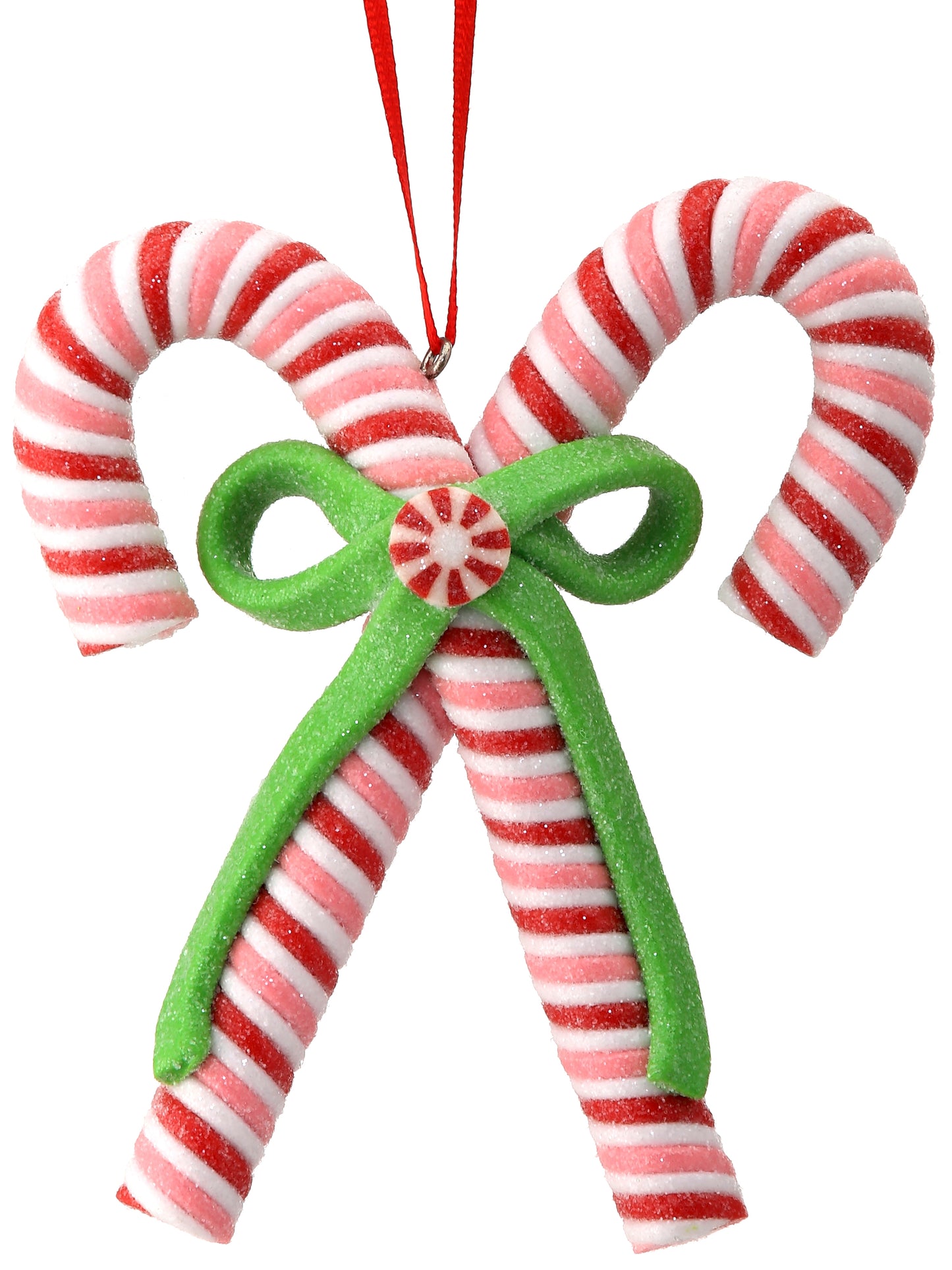 Candy Cane with Bow Ornament
