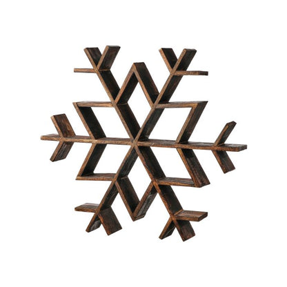 Wooden snowflake on a white background