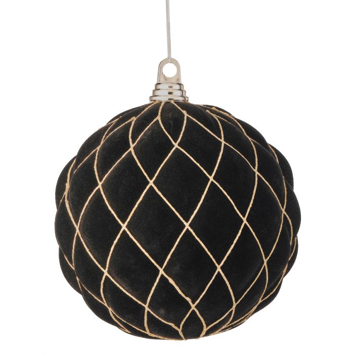 200mm Flock Ornament with Glitter Diamond