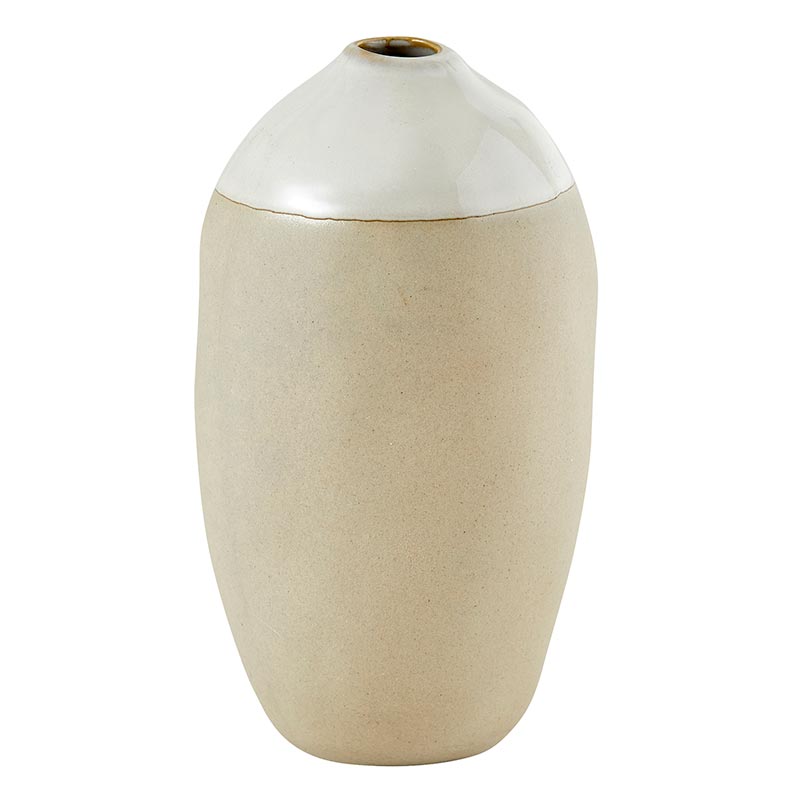 Beige ceramic vase on a white background