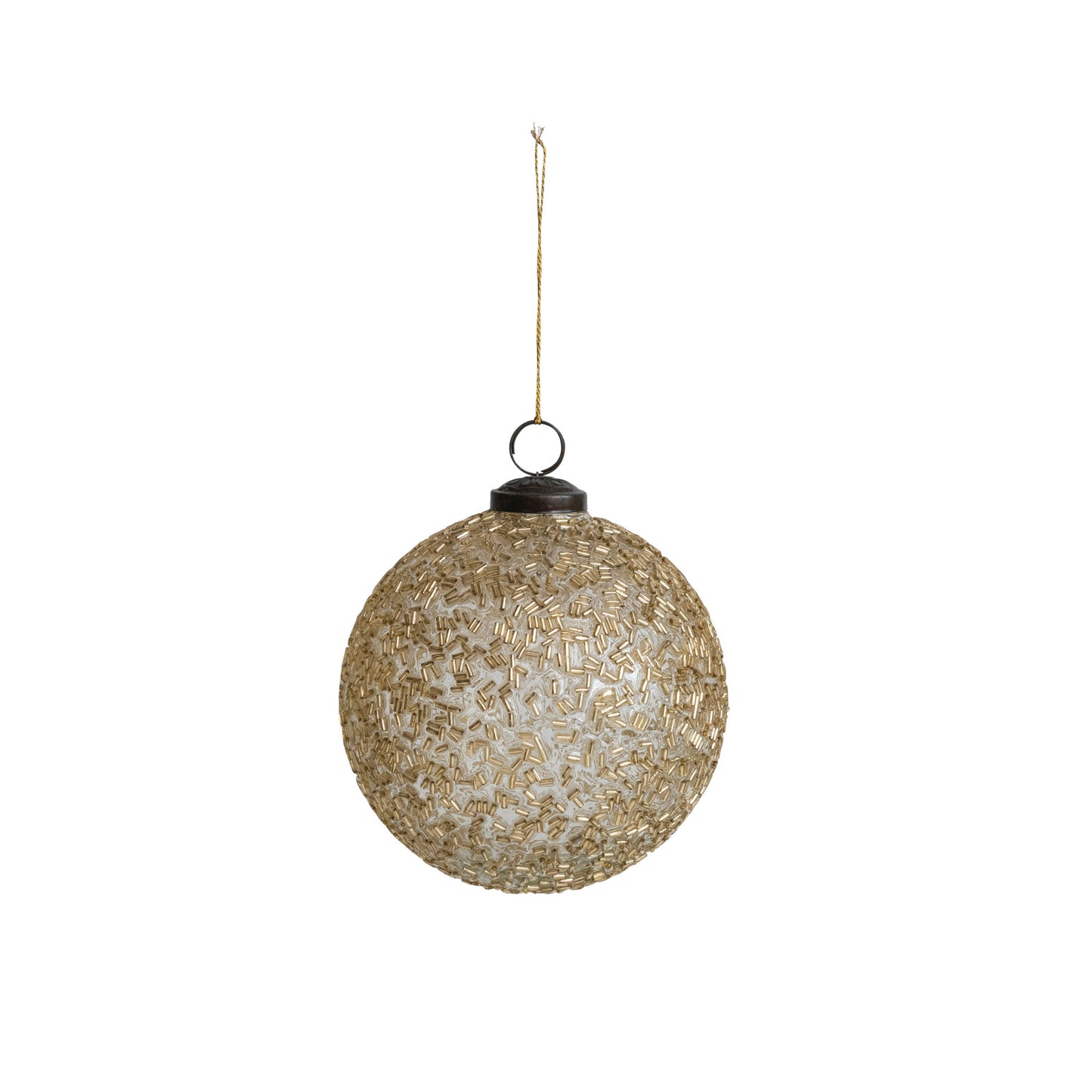 Glass Ball Ornament with Beads