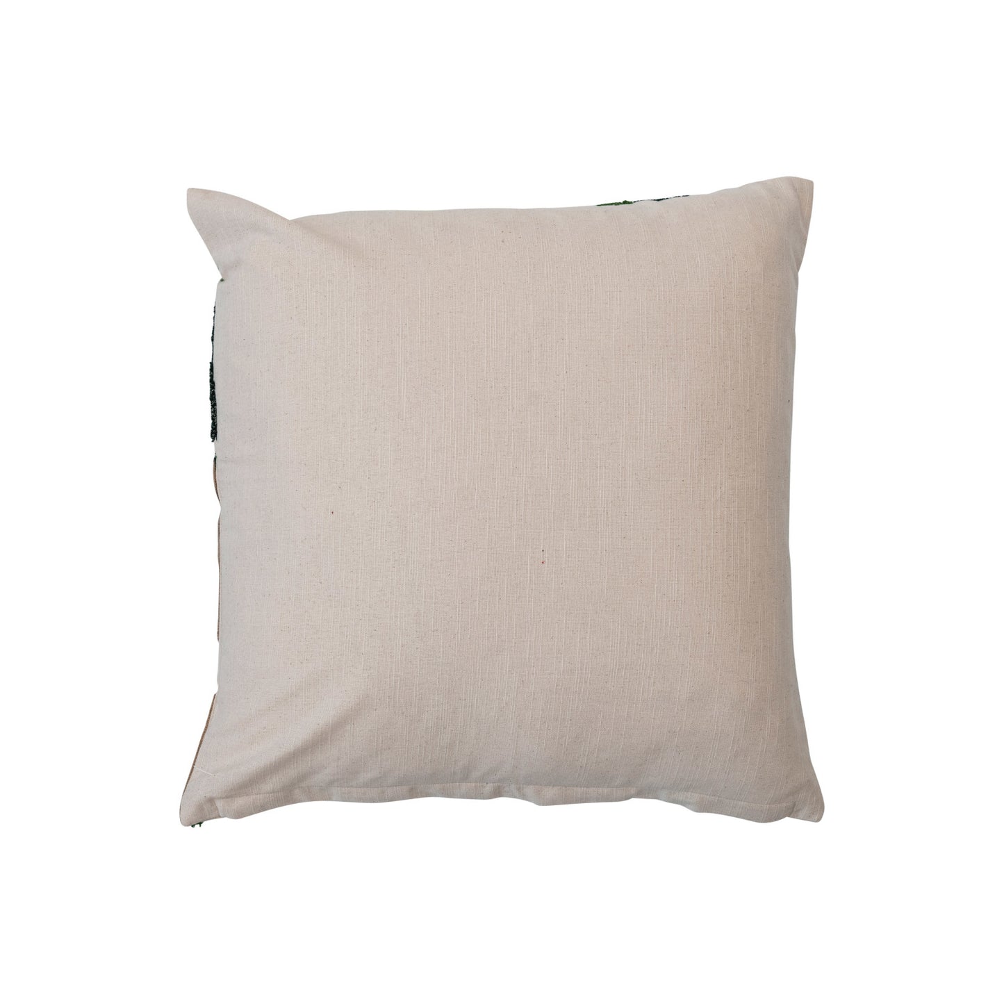 Square Cotton Slub Embroidered Pillow