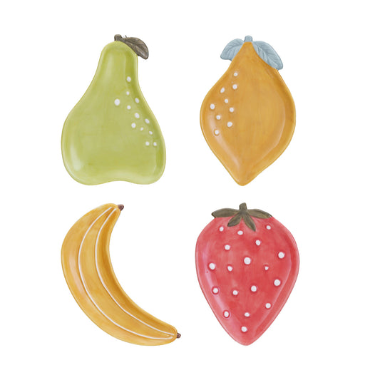 Embossed Stoneware Fruit Shaped Dish, 4 Styles ©
