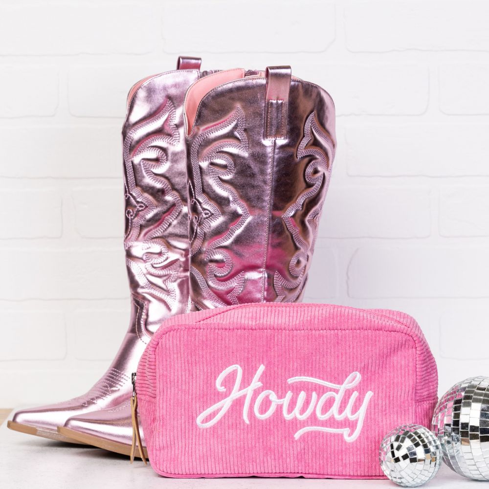 'Howdy' Corduroy Cosmetic Bag