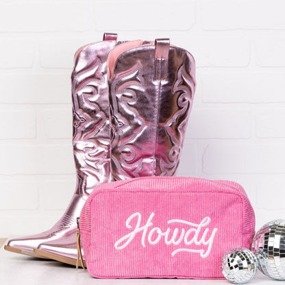 'Howdy' Corduroy Cosmetic Bag