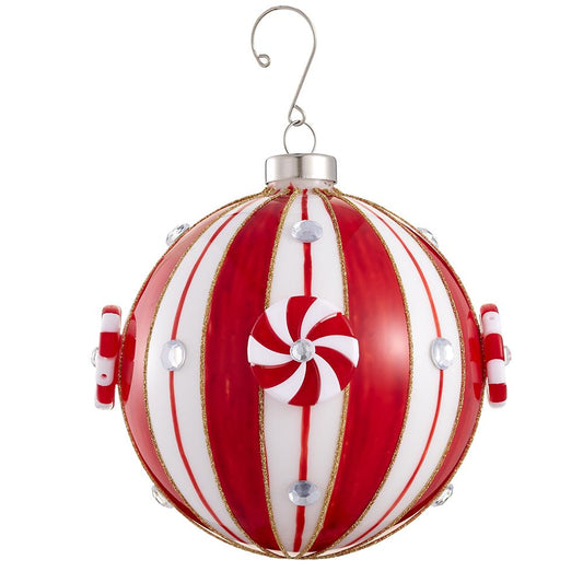 4.75" Glittered Candy Glass Ball