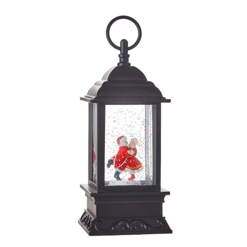 9.5" Dancing Santa and Mrs. Claus Musical Lighted Water Lantern