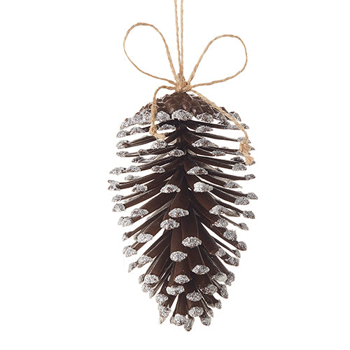 8" Glittered Pinecone Ornament