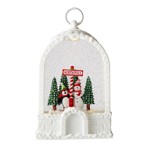 10" Penguin and Snowman Lighted Water Igloo