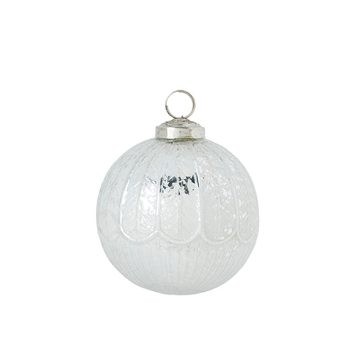 4" Silver Mercury Glass Ball Ornament