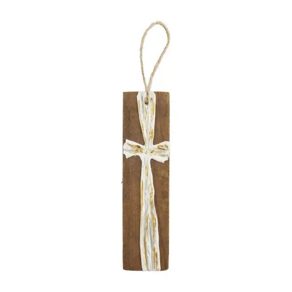 Cross Christmas Wood Ornament
