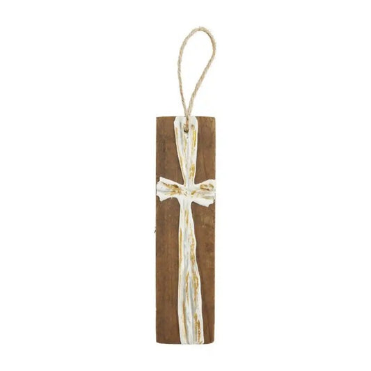 Cross Christmas Wood Ornament