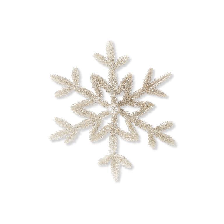 18" Platinum Glitter Pine Snowflake