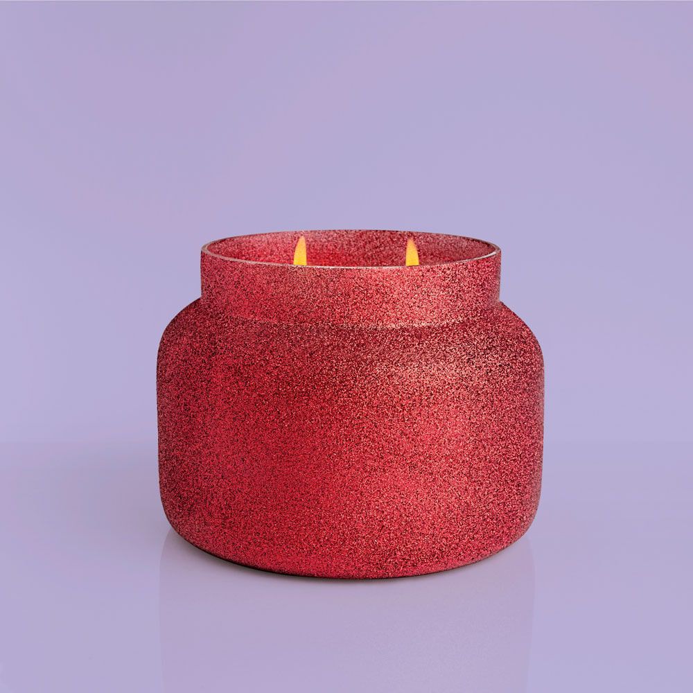 48oz Jumbo Red Glitter Candle