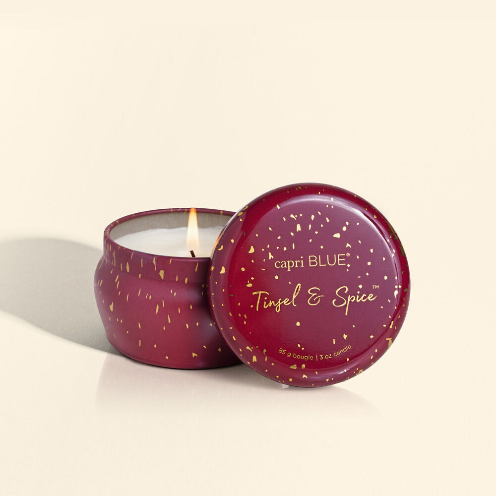 3oz Tinsel & Spice Glimmer Mini Tin Candle