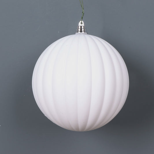 5" Matte White Pleated Ornament