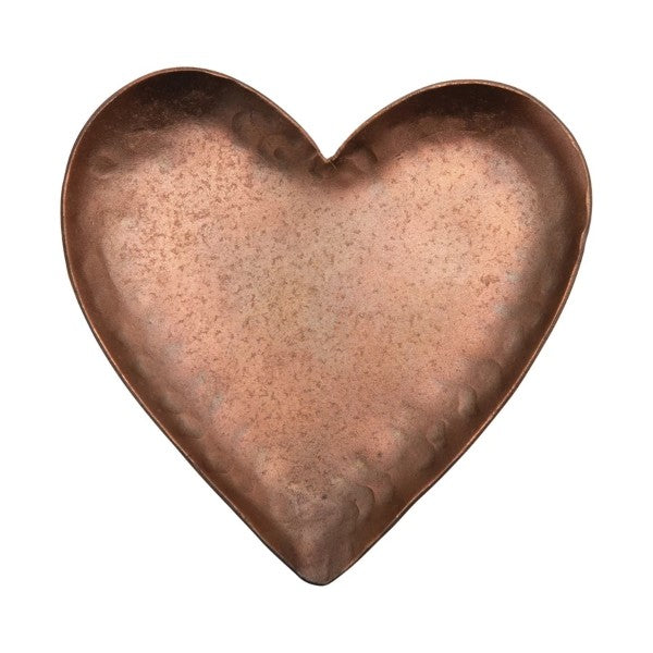 Decorative Pounded Metal Heart Dish