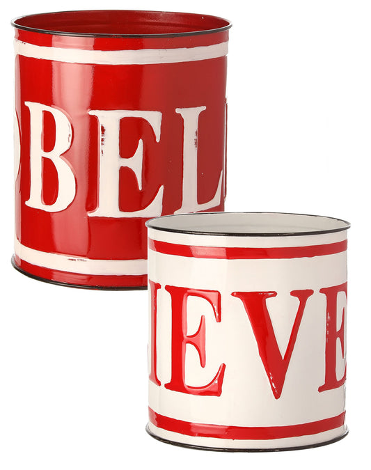 Metal "Believe" Container