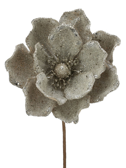 24" Micro Bead/Sequins Magnolia Stem